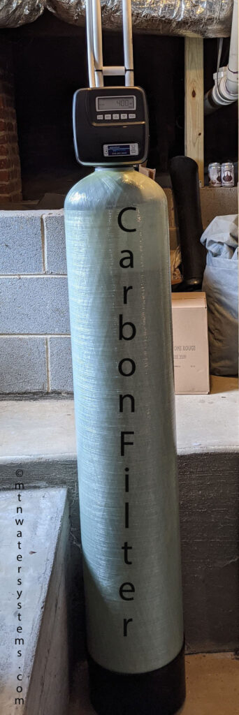 Asheville customer gets a carbon filter installed from Mountain Water Systems to remove that smelly chlorine taste and feel. Perfect Asheville city water now!